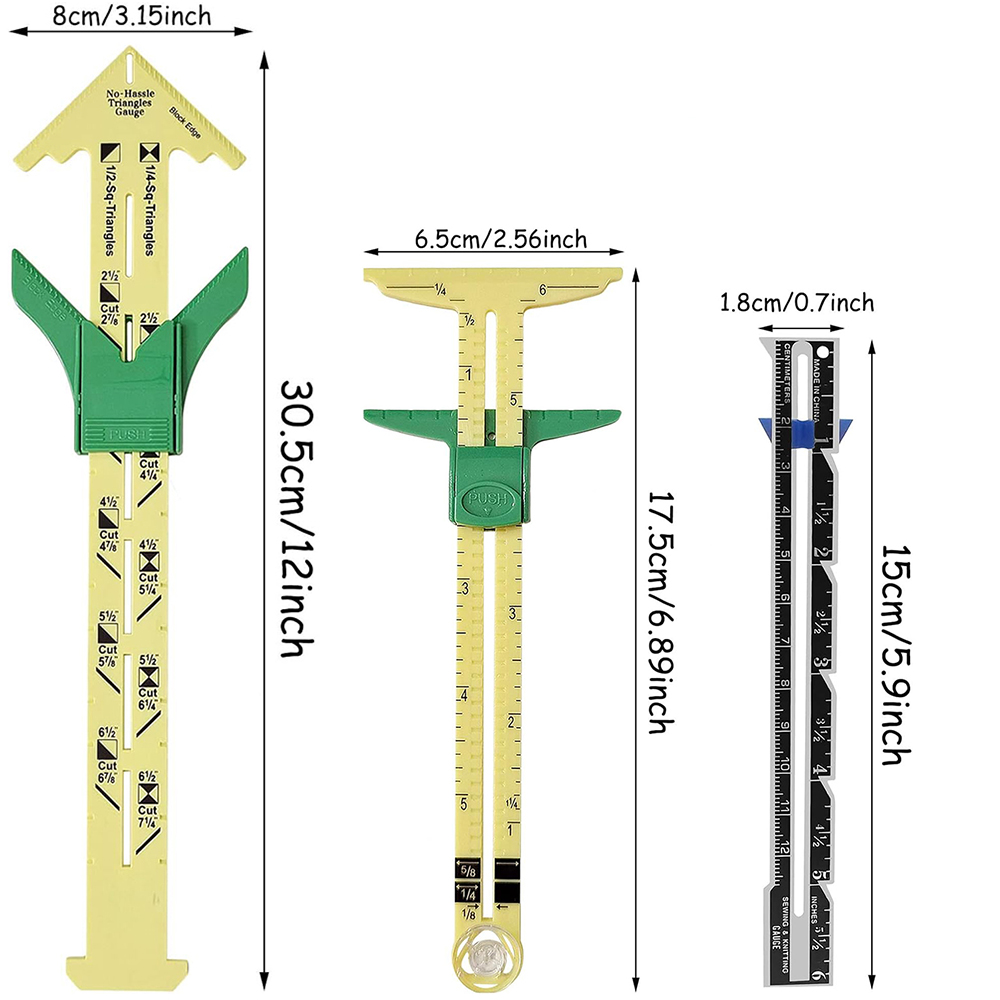 5 في 1 انزلاق مقياس أداة قياس  - مراجعة Sewing Gauge Ruler وسعره