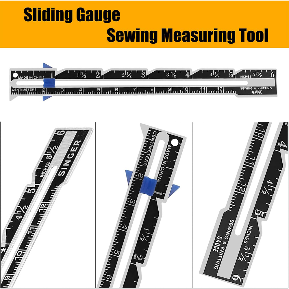 5 في 1 انزلاق مقياس أداة قياس  - مراجعة Sewing Gauge Ruler وسعره