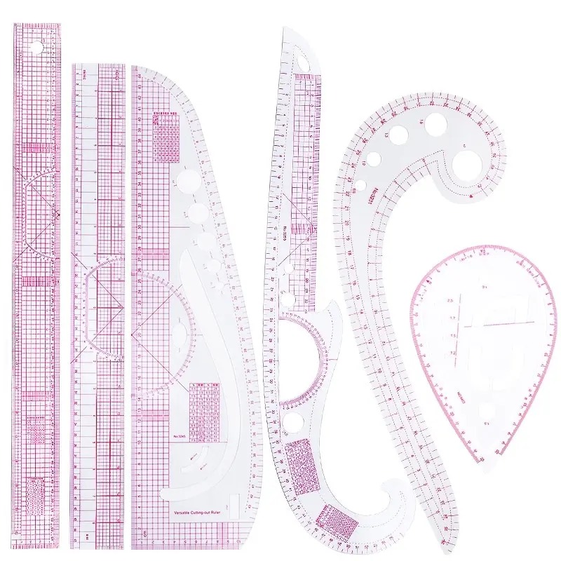 6 قطعة مسطرة منحنية فرنسية مسط - مراجعة Sewing Gauge Ruler وسعره